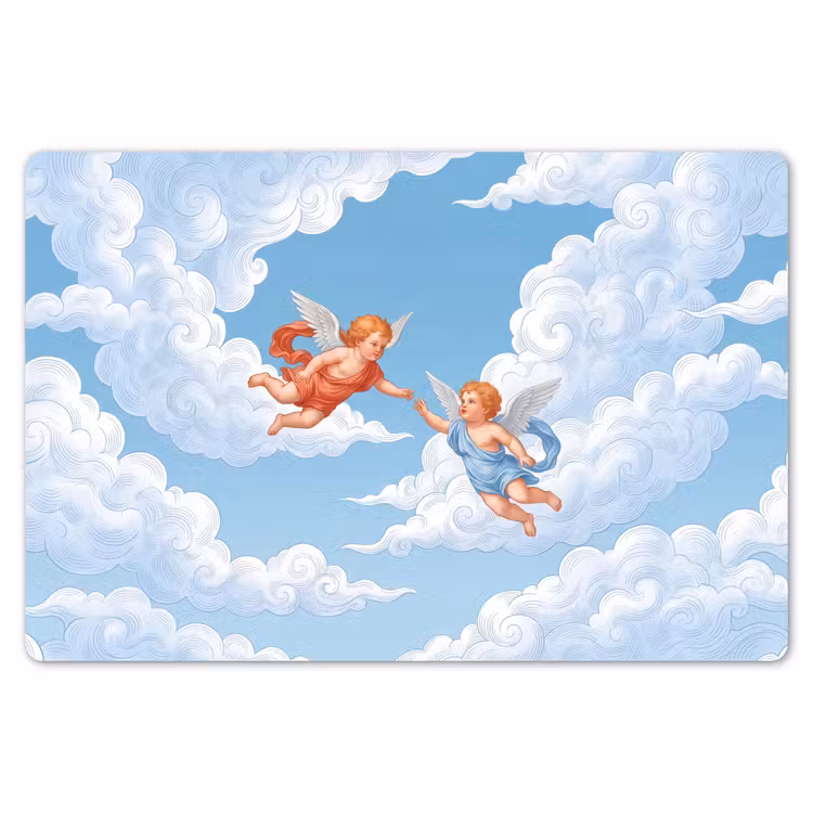 Placemat - 6 stuks - Engel - Vliegend - Klassiek - Blauw — 7