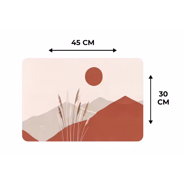 Placemat - 6 stuks - Gras - Landschap - Natuur - Abstract - Beige — 3