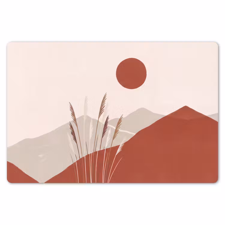 Placemat - 6 stuks - Gras - Landschap - Natuur - Abstract - Beige — 7