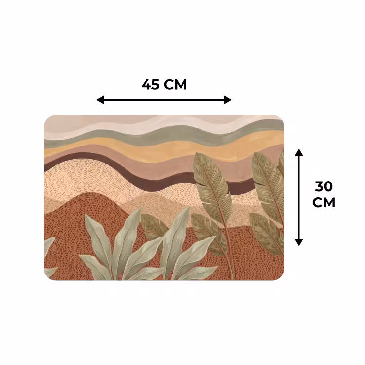 Placemat - 6 stuks - Natuur - Bladeren - Landschap - Abstract - Aardetinten — 3