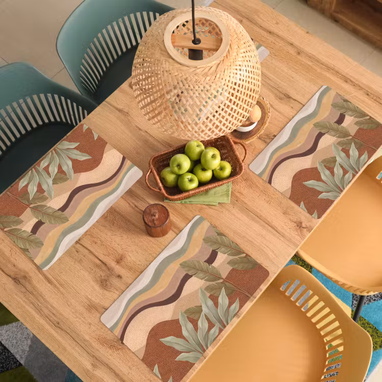 Placemat - 6 stuks - Natuur - Bladeren - Landschap - Abstract - Aardetinten — 6