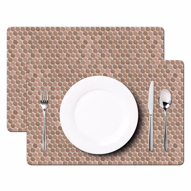 Placemat - 6 stuks - Penny - Mozaïek - Oudroze - Terracotta — 2