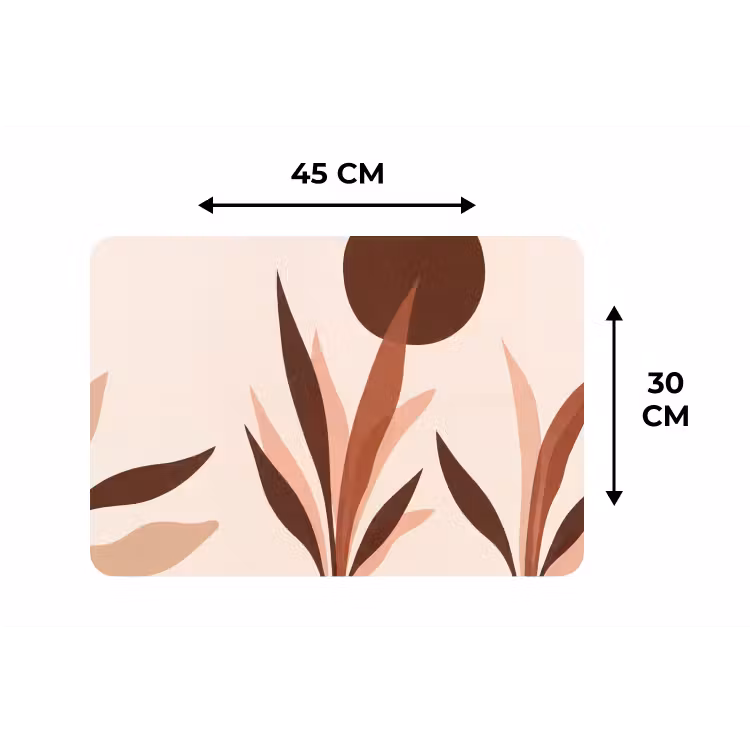 Placemat - 6 stuks - Planten - Abstract - Natuur - Bruin — 3