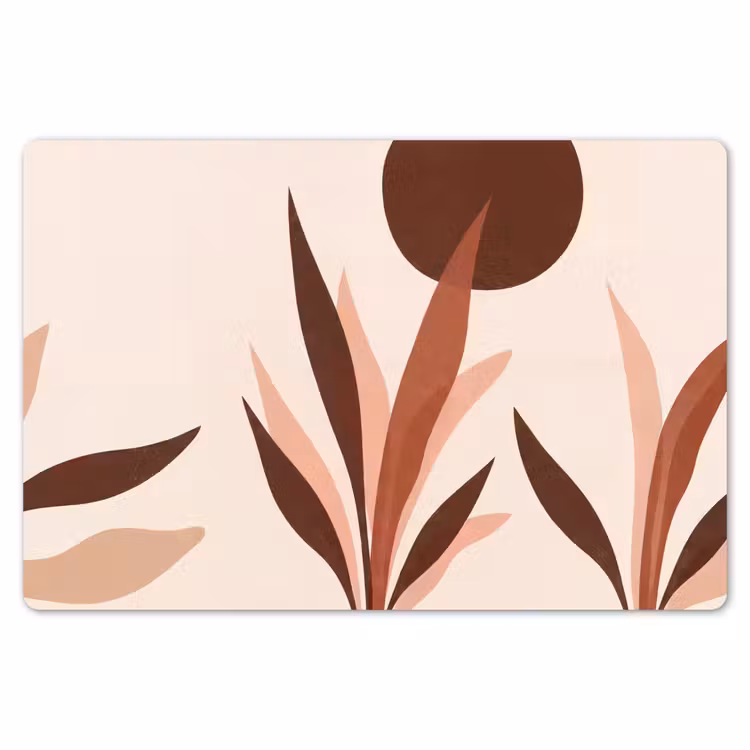 Placemat - 6 stuks - Planten - Abstract - Natuur - Bruin — 7