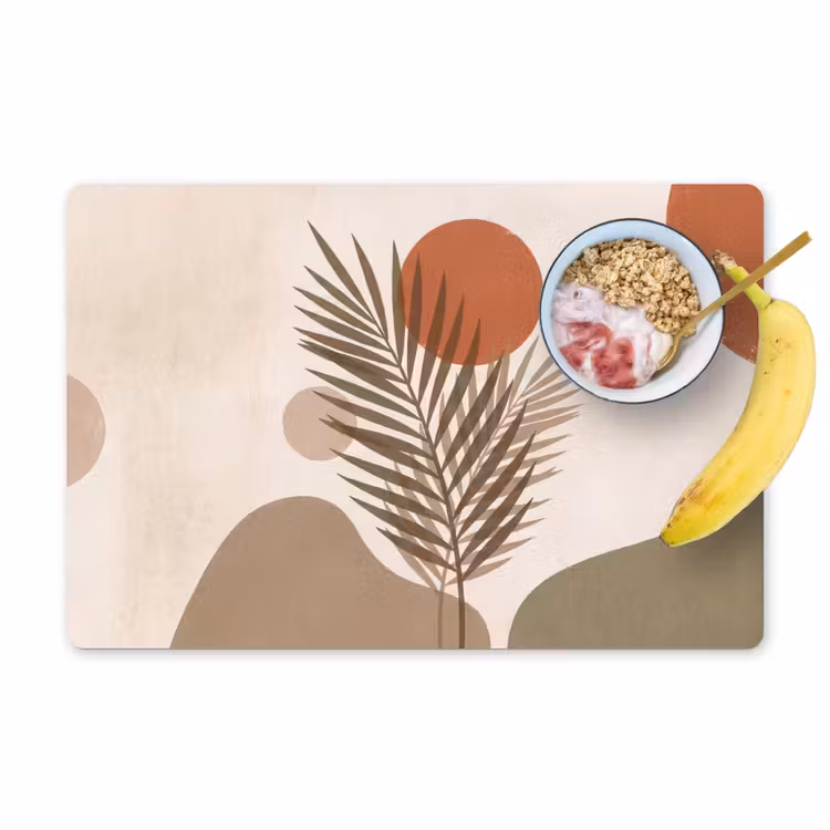 Placemat - 6 stuks - Planten - Bladeren - Abstract - Modern - Beige — 1