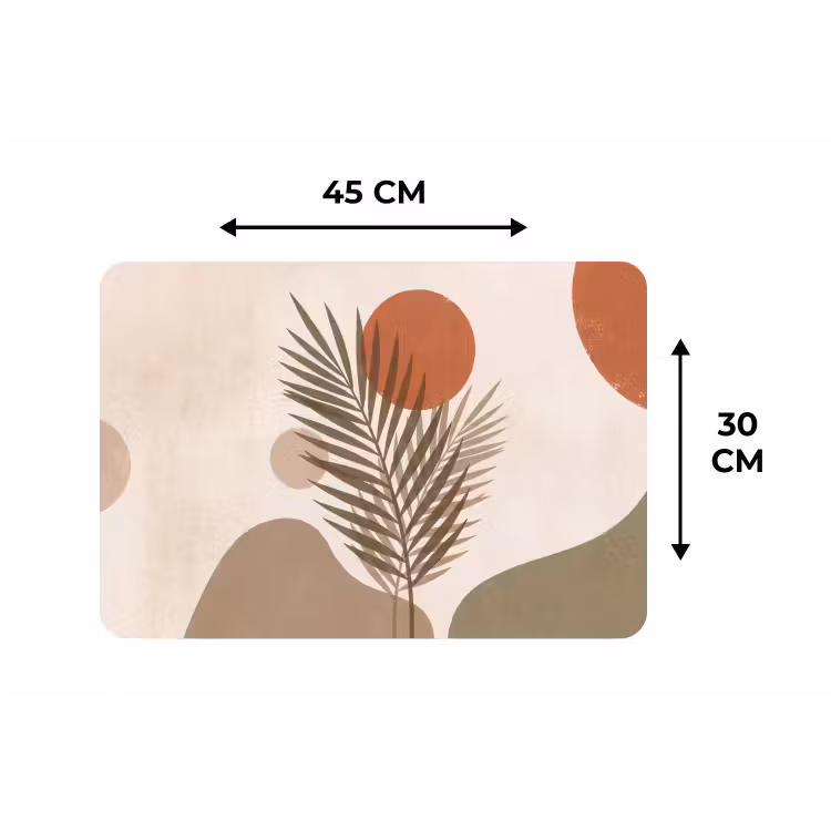 Placemat - 6 stuks - Planten - Bladeren - Abstract - Modern - Beige — 3