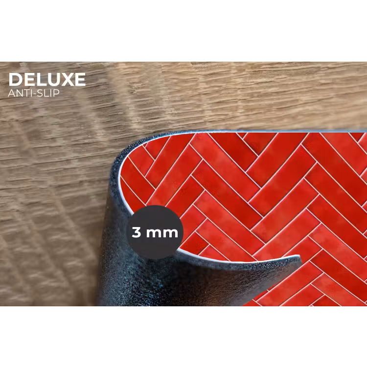 Placemat - 6 stuks - Visgraat - Tegel - Rood — 4