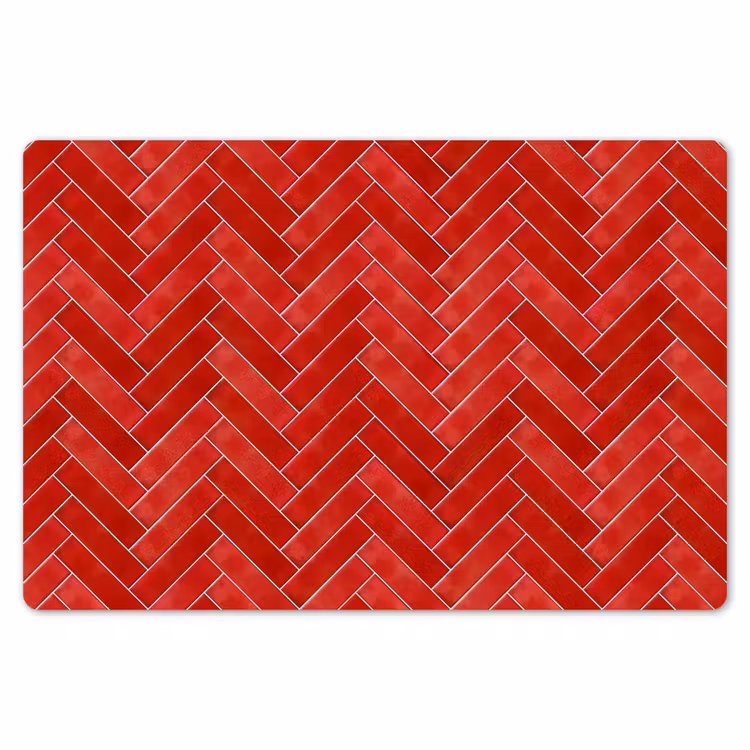 Placemat - 6 stuks - Visgraat - Tegel - Rood — 7