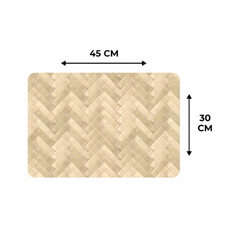 Placemat - 6 stuks - Visgraat - Tegel - Zand — 3