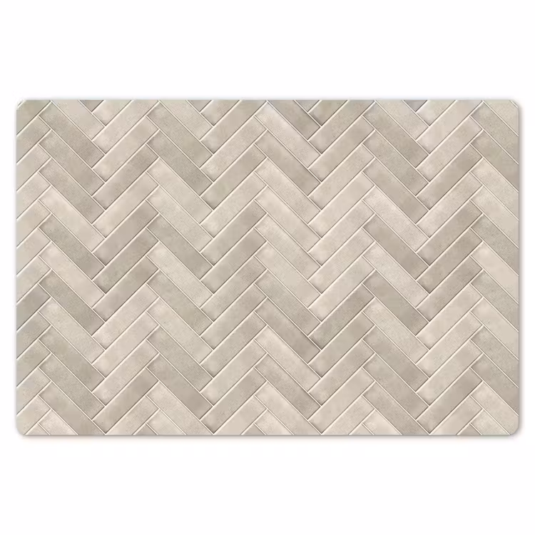 Placemat - 6 stuks - Visgraat - Wandtegel - Beige — 7