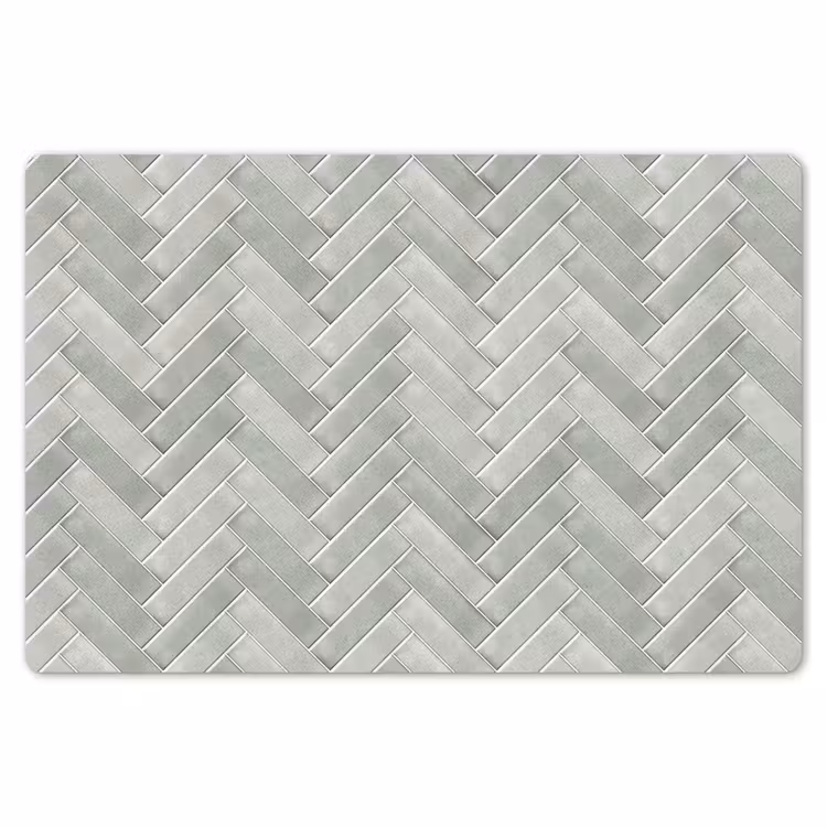 Placemat - 6 stuks - Visgraat - Wandtegel - Grijs — 7