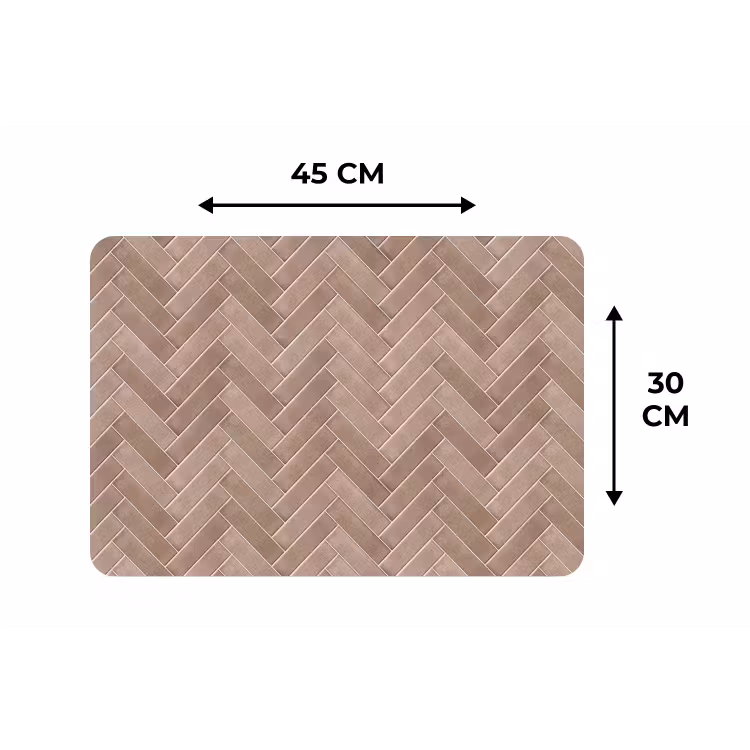 Placemat - 6 stuks - Visgraat - Wandtegel - Oudroze - Terracotta — 3