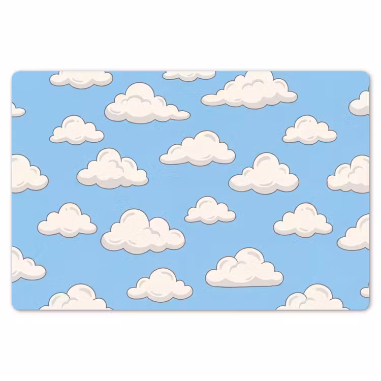 Placemat - 6 stuks - Wolk - Cartoon - Lucht - Blauw - Wit — 7