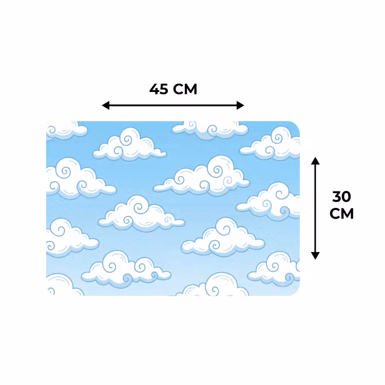 Placemat - 6 stuks - Wolk - Lucht - Cartoon - Blauw - Wit — 3