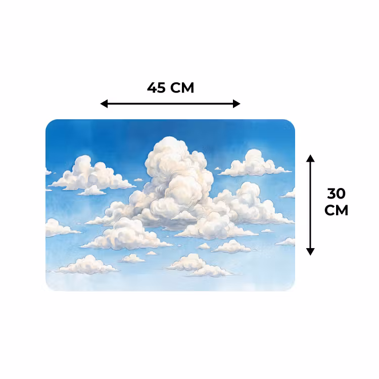 Placemat - 6 stuks - Wolken - Blauwe lucht - Natuur - Modern - Wit — 3