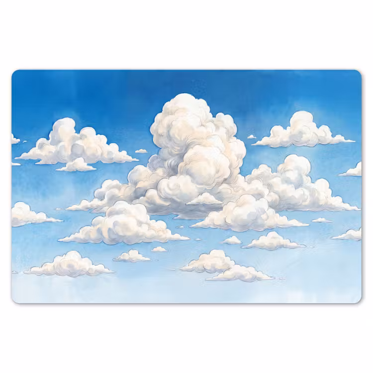 Placemat - 6 stuks - Wolken - Blauwe lucht - Natuur - Modern - Wit — 7