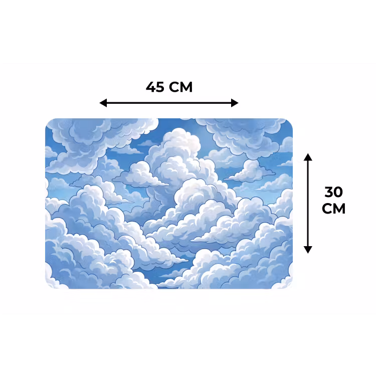 Placemat - 6 stuks - Wolken - Hemel - Abstract - Wit — 3