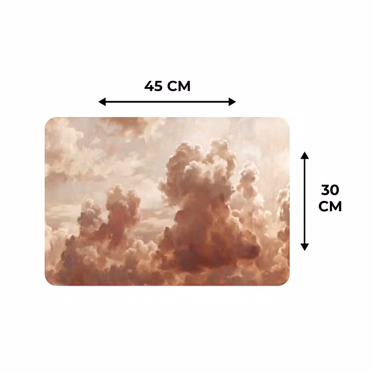 Placemat - 6 stuks - Wolken - Lucht - Natuur - Modern - Bruin — 3