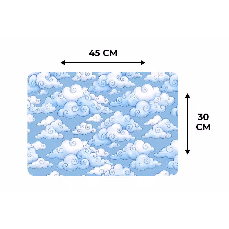 Placemat - 6 stuks - Wolken - Patroon - Hemel - Illustratie - Wit — 3