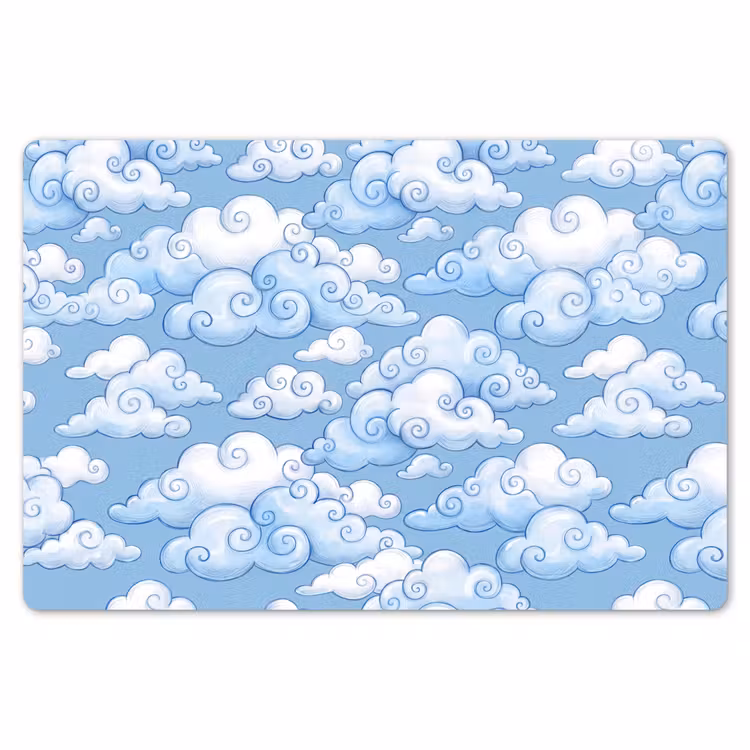 Placemat - 6 stuks - Wolken - Patroon - Hemel - Illustratie - Wit — 7