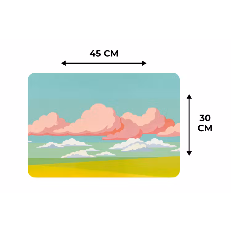 Placemat - 6 stuks - Wolken - Roze - Natuur - Modern - Pastel — 3