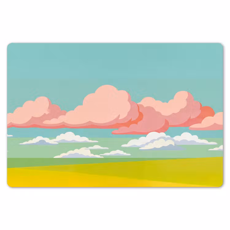 Placemat - 6 stuks - Wolken - Roze - Natuur - Modern - Pastel — 7