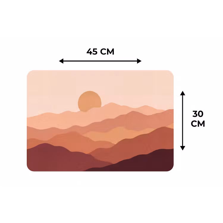 Placemat - 6 stuks - Natuur - Heuvels - Abstract - Modern - Oranje — 3