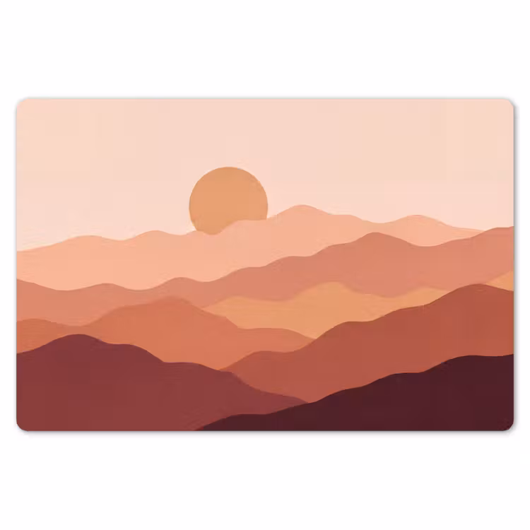 Placemat - 6 stuks - Natuur - Heuvels - Abstract - Modern - Oranje — 7