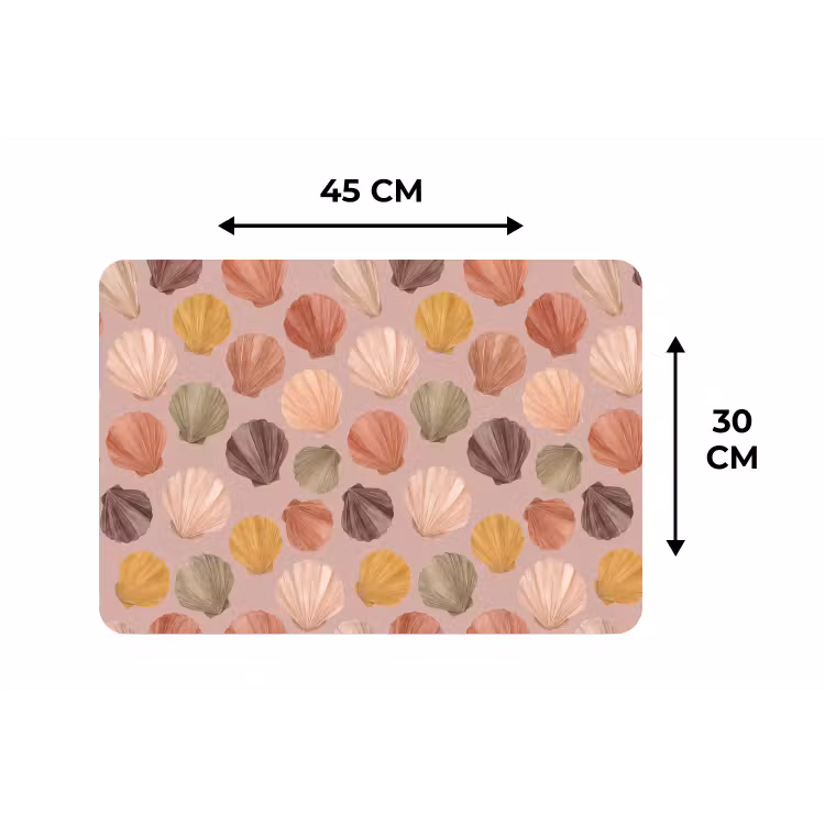 Placemat - 6 stuks - Schelp - Patroon - Zee - Aquarel - Aardetinten — 3
