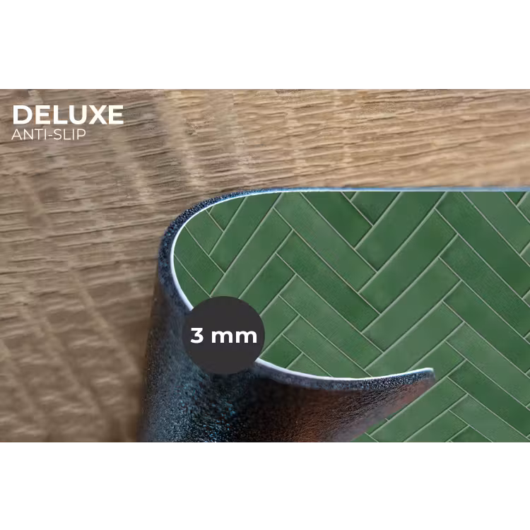 Placemat - 6 stuks - Visgraat - Wandtegel - Bosgroen — 4