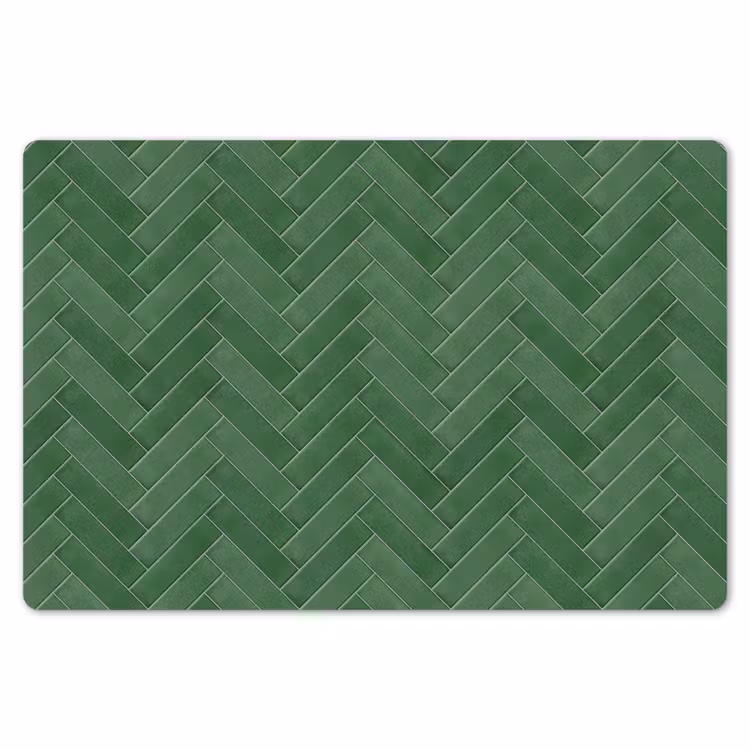 Placemat - 6 stuks - Visgraat - Wandtegel - Bosgroen — 7