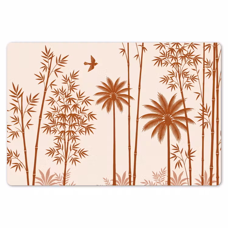 Placemat - 6 stuks - Vogel - Boom - Tropisch - Minimalistisch - Bruin — 7