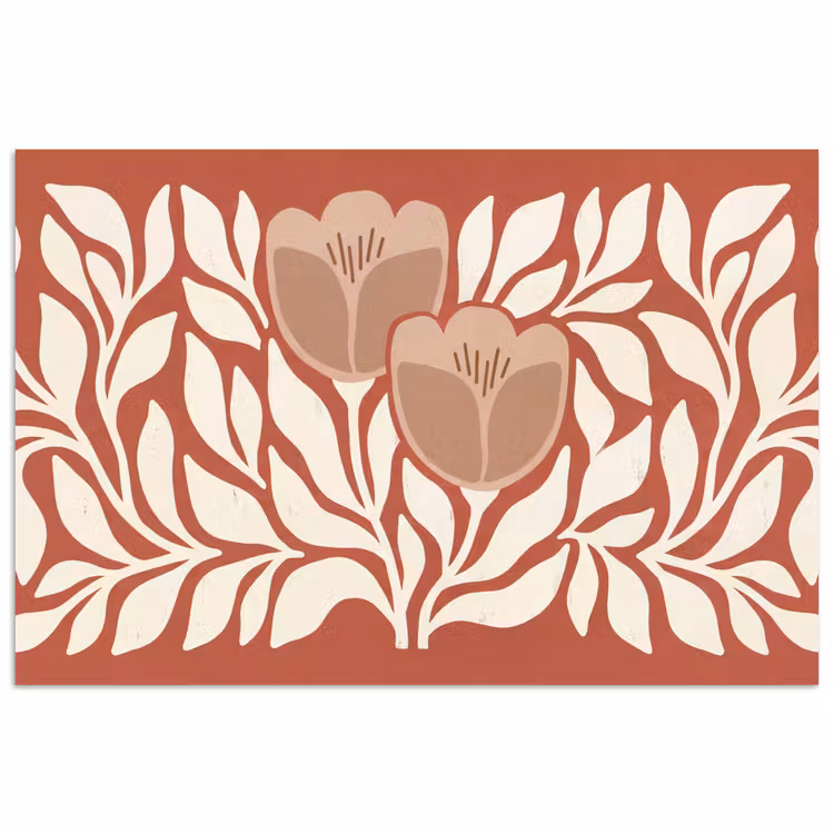 Poster - Bloemen - Abstract - Modern - Beige - Natuur — 1