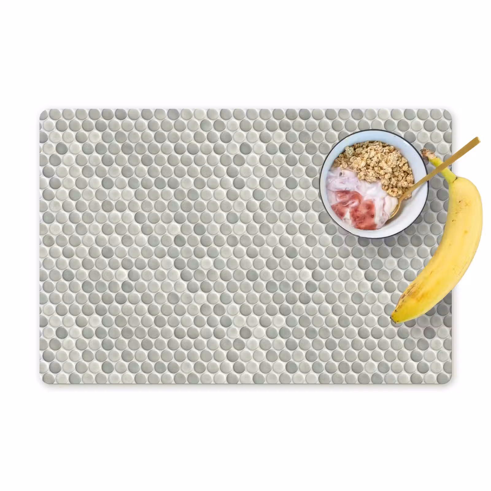 Placemat - 6 stuks - Penny - Mozaïek - Lichtgrijs — 1