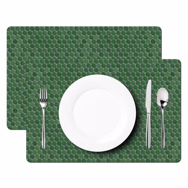 Placemat - 6 stuks - Penny - Mozaïek - Bosgroen - Green — 2