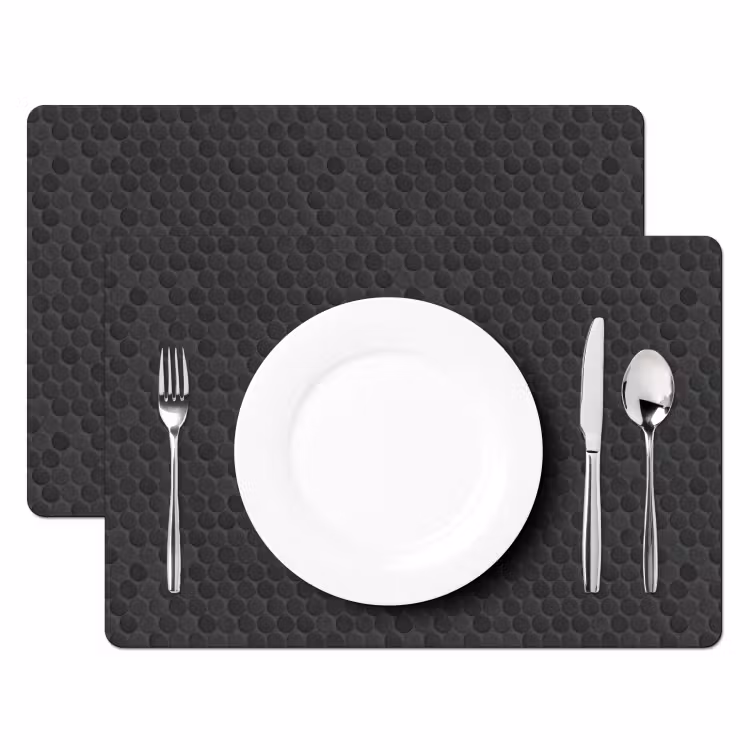 Placemat - 6 stuks - Penny - Mozaïek - Donkergrijs — 2