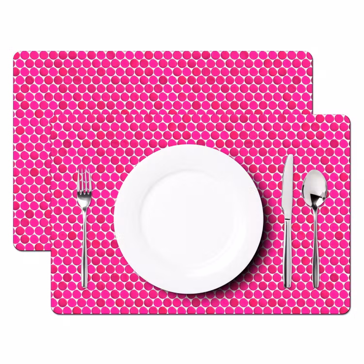 Placemat - 6 stuks - Penny - Mozaïek - Felroze — 2