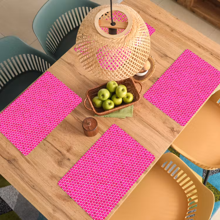 Placemat - 6 stuks - Penny - Mozaïek - Felroze — 6