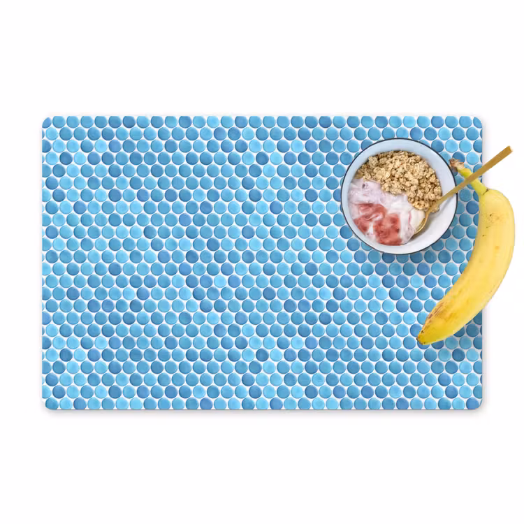 Placemat - 6 stuks - Penny - Mozaïek - Lichtblauw — 1