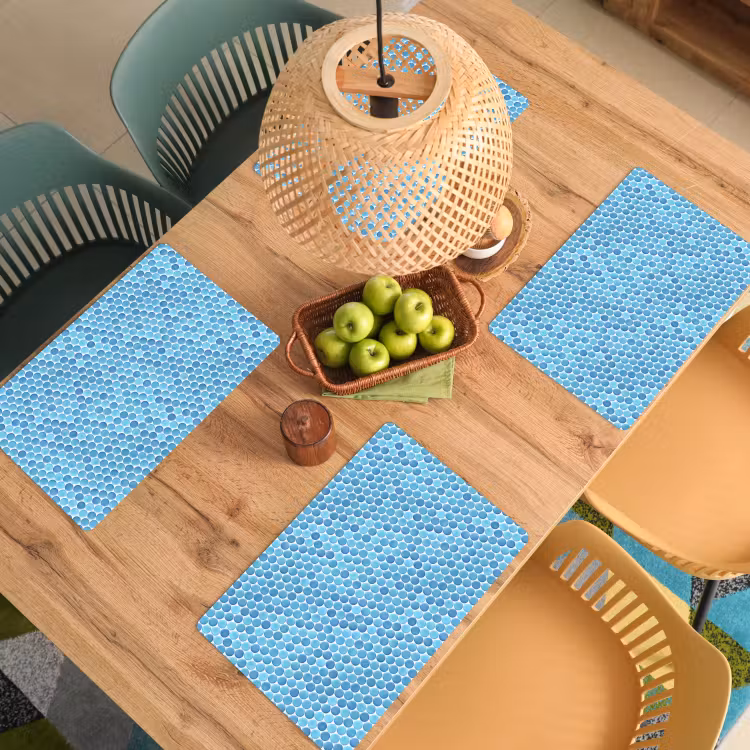 Placemat - 6 stuks - Penny - Mozaïek - Lichtblauw — 6