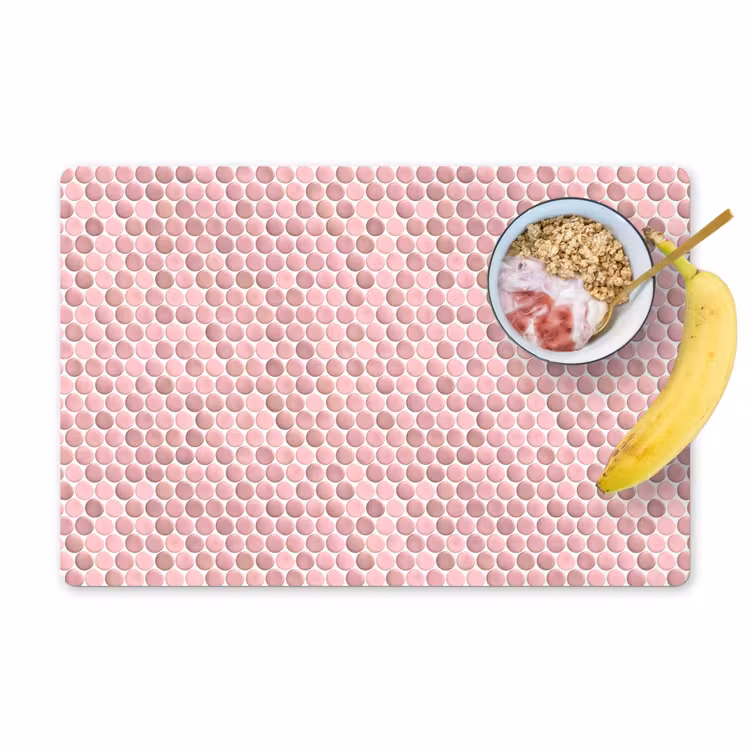 Placemat - 6 stuks - Penny - Mozaïek - Lichtroze — 1
