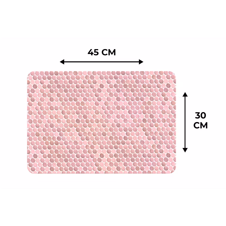 Placemat - 6 stuks - Penny - Mozaïek - Lichtroze — 3