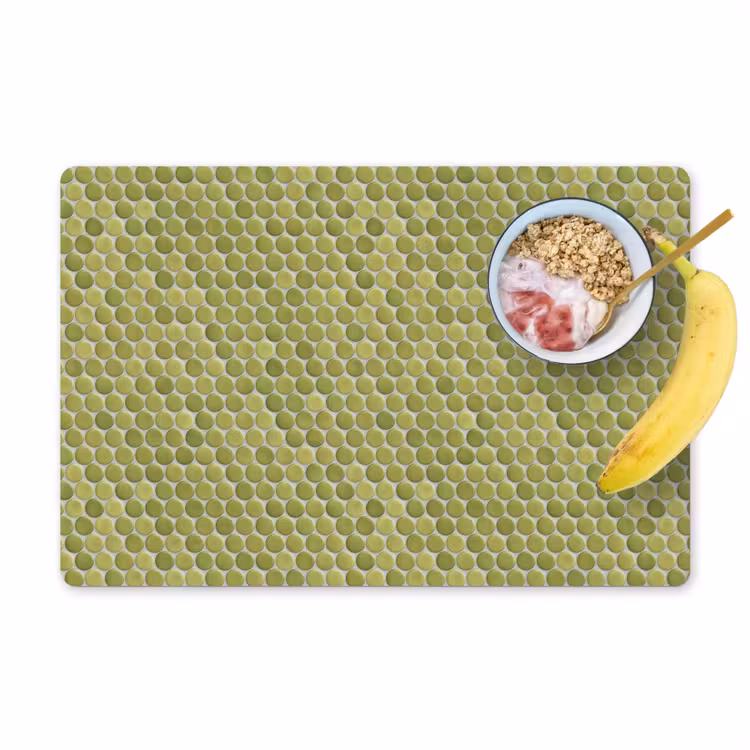 Placemat - 6 stuks - Penny - Mozaïek - Olijfgroen — 1