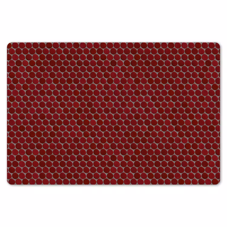 Placemat - 6 stuks - Penny - Mozaïek - Rond - Rood — 7