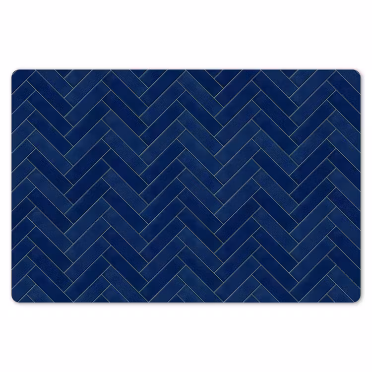 Placemat - 6 stuks - Visgraat - Wandtegel - Donkerblauw - Navy Blue — 7