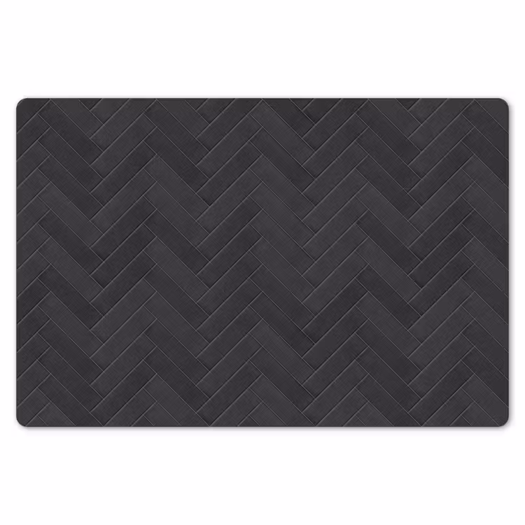 Placemat - 6 stuks - Visgraat - Wandtegel - Donkergrijs — 7