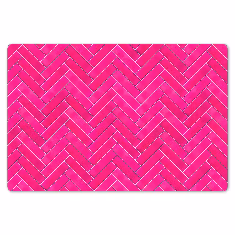 Placemat - 6 stuks - Visgraat - Wandtegel - Fuchsia - Roze — 7