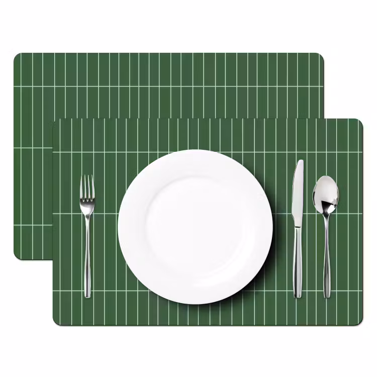 Placemat - 6 stuks - Wandtegel - Verticaal - Donkergroen — 2