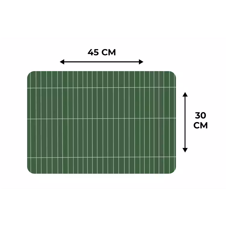 Placemat - 6 stuks - Wandtegel - Verticaal - Donkergroen — 3