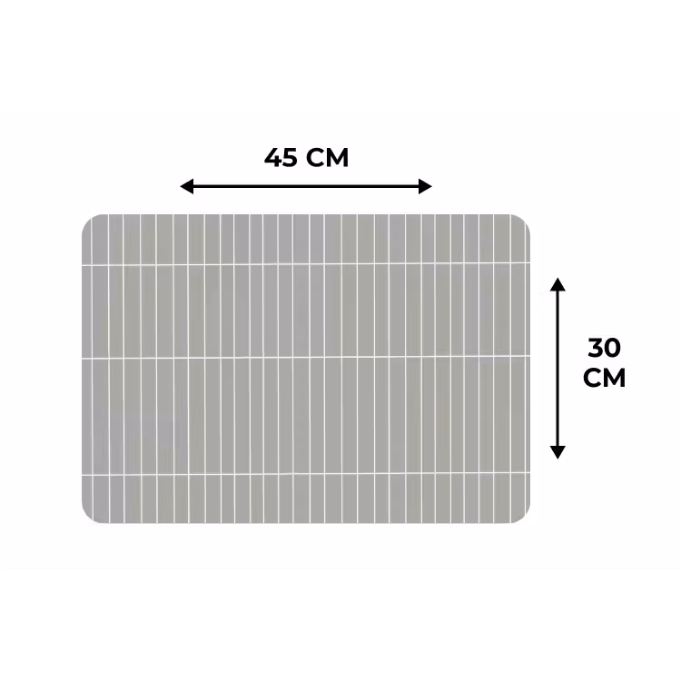 Placemat - 6 stuks - Wandtegel - Verticaal - Lichtgrijs — 3